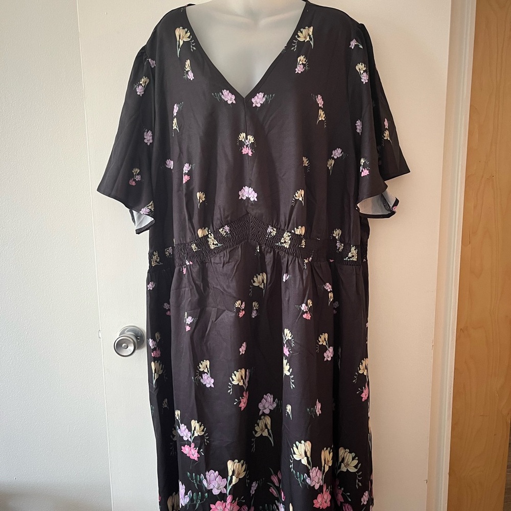 Floral Black Dress